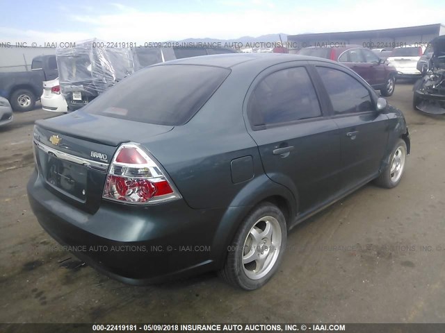 KL1TD5DE3AB124720 - 2010 CHEVROLET AVEO LS/LT 绿色 照片 4