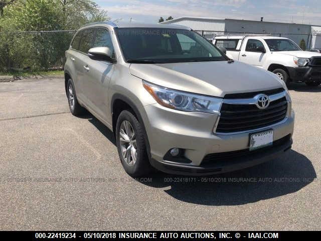 5TDJKRFH9FS185106 - 2015 TOYOTA HIGHLANDER XLE შამპანური ფოტო 1