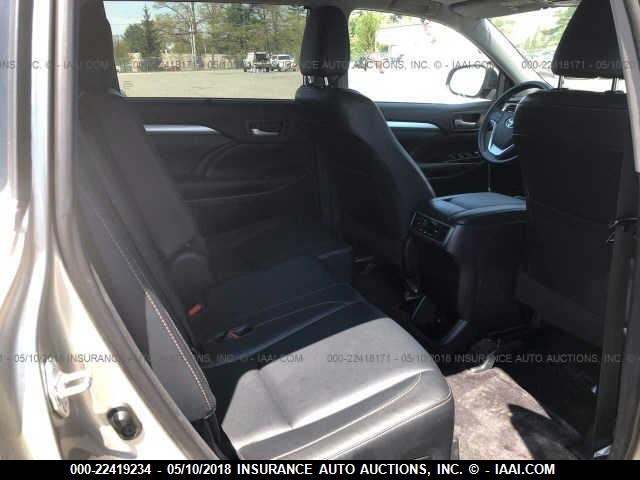 5TDJKRFH9FS185106 - 2015 TOYOTA HIGHLANDER XLE შამპანური ფოტო 8