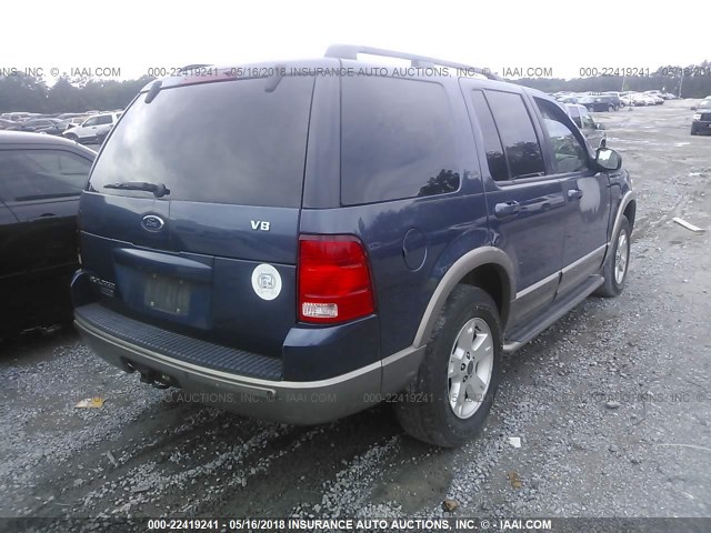 1FMDU64K93UA46326 - 2003 FORD EXPLORER EDDIE BAUER BLUE photo 4