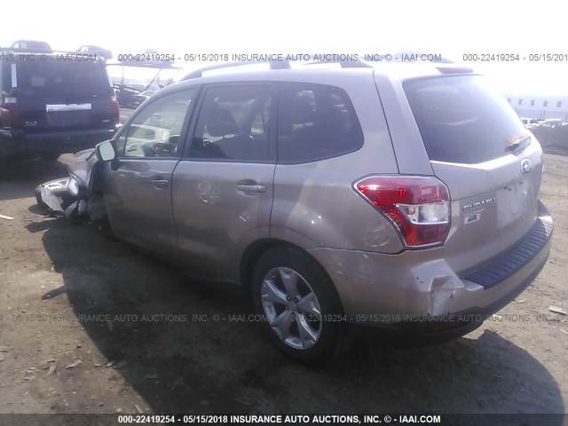 JF2SJADC6GH556519 - 2016 SUBARU FORESTER 2.5I PREMIUM TAN photo 3