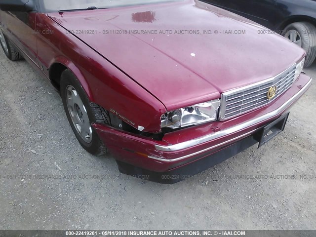 1G6VS3398PU125930 - 1993 CADILLAC ALLANTE MAROON photo 6