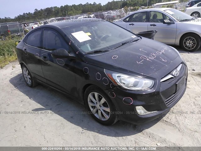 KMHCU4AEXCU038525 - 2012 HYUNDAI ACCENT GLS/GS/SE BLACK photo 1