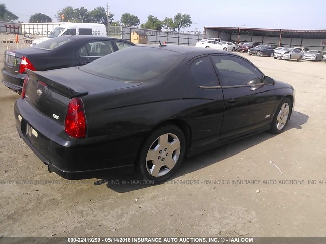 2G1WL16CX69412913 - 2006 CHEVROLET MONTE CARLO SS BLACK photo 4