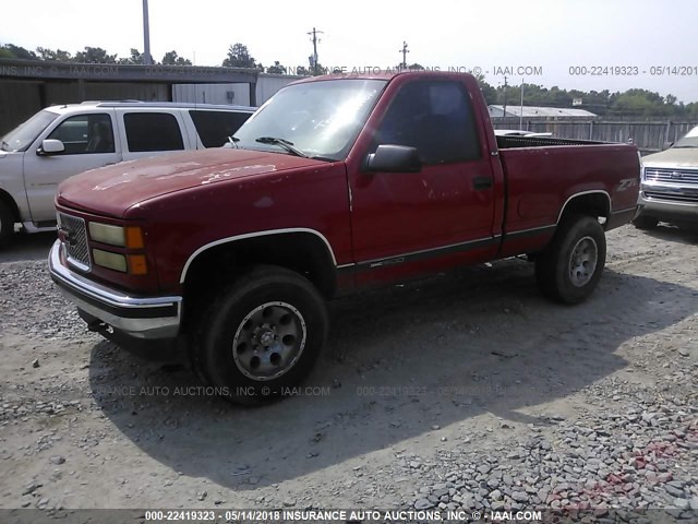 1GTEK14K3SZ545271 - 1995 GMC SIERRA K1500 RED photo 2