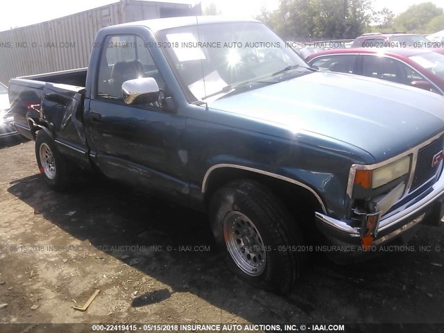 1GTEK14KXNZ523434 - 1992 GMC SIERRA K1500 BLUE photo 1