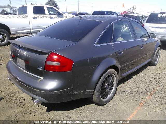 WAUZL64B31N124326 - 2001 AUDI A6 4.2 QUATTRO GRAY photo 4