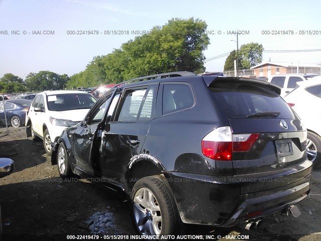 WBXPC93427WF10386 - 2007 BMW X3 3.0SI BLACK photo 3