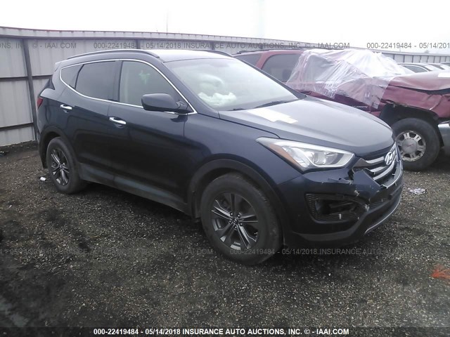 5XYZUDLB3EG135734 - 2014 HYUNDAI SANTA FE SPORT  BLUE photo 1