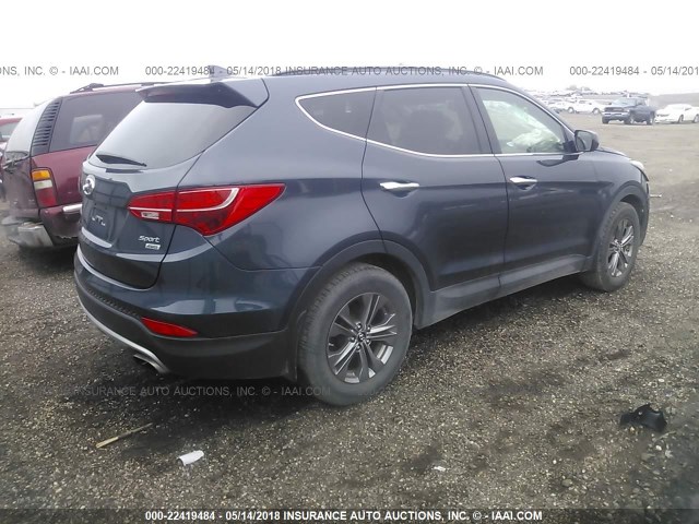 5XYZUDLB3EG135734 - 2014 HYUNDAI SANTA FE SPORT  BLUE photo 4