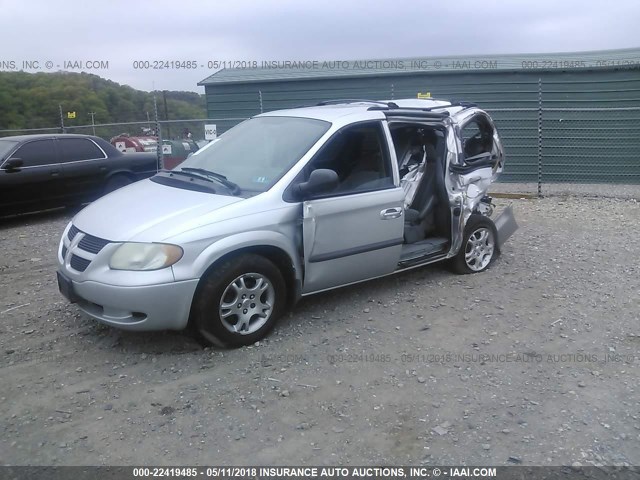 1D4GP45R64B511217 - 2004 DODGE CARAVAN SXT SILVER photo 2