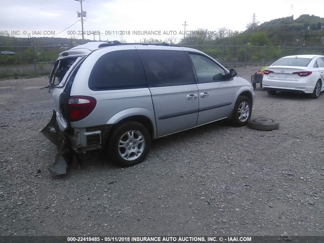 1D4GP45R64B511217 - 2004 DODGE CARAVAN SXT SILVER photo 4