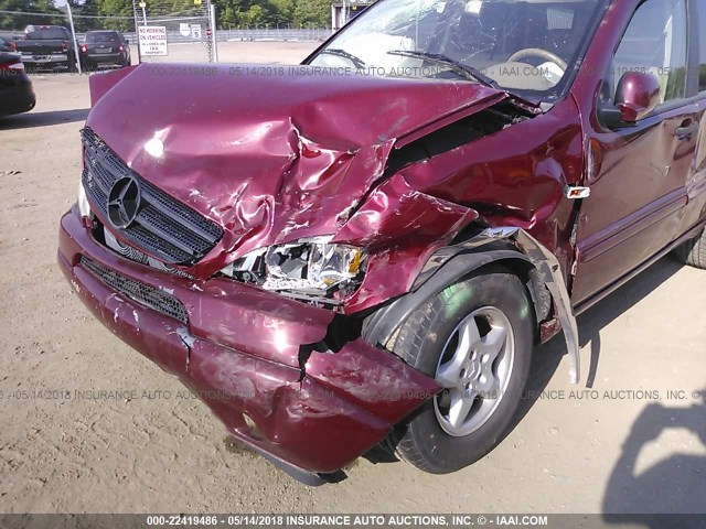 4JGAB54E7YA147127 - 2000 MERCEDES-BENZ ML 320 MAROON photo 6