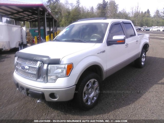 1FTFW1EV7AFB79025 - 2010 FORD F150 SUPERCREW WHITE photo 2