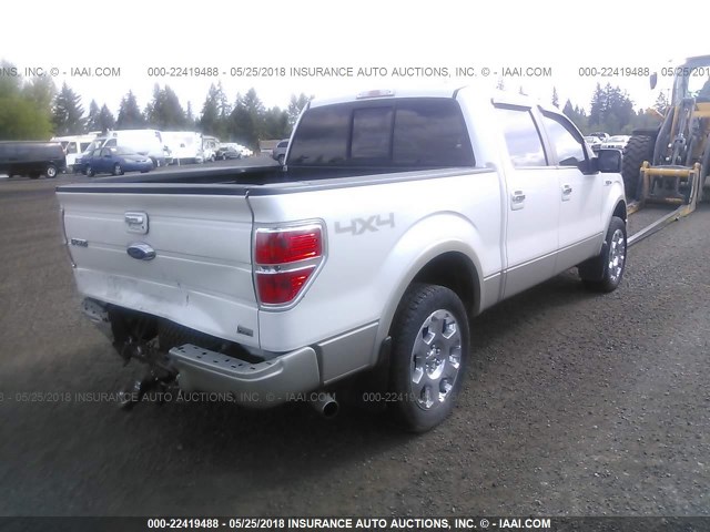 1FTFW1EV7AFB79025 - 2010 FORD F150 SUPERCREW WHITE photo 4