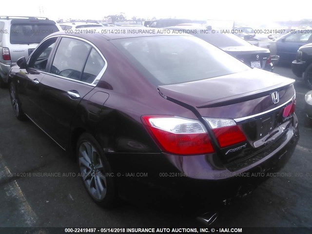 1HGCR2F50FA176973 - 2015 HONDA ACCORD SPORT 勃艮第红 照片 3