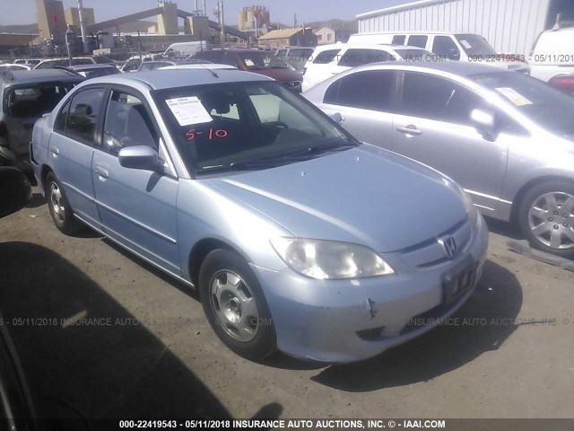 JHMES96615S014029 - 2005 HONDA CIVIC HYBRID Light Blue photo 1