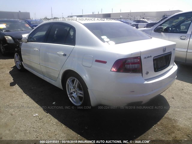 19UUA66297A046619 - 2007 ACURA TL WHITE photo 3