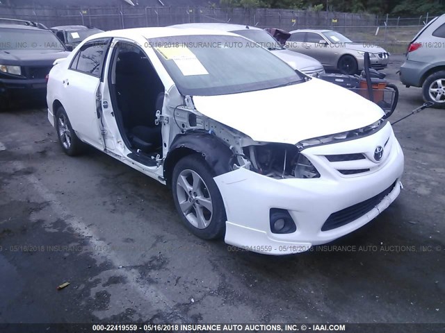 2T1BU4EE7BC662370 - 2011 TOYOTA COROLLA S/LE WHITE photo 1