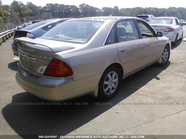 4T1BF28B81U154230 - 2001 TOYOTA AVALON XL/XLS Champagne photo 4