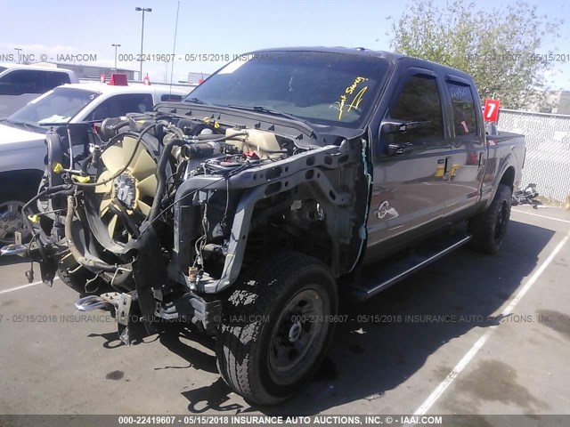 1FT8W3BT2DEA45248 - 2013 FORD F350 SUPER DUTY GRAY photo 2