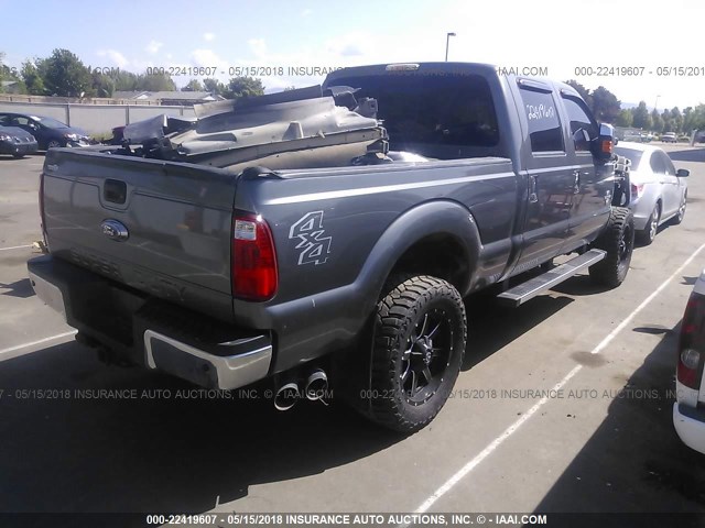 1FT8W3BT2DEA45248 - 2013 FORD F350 SUPER DUTY GRAY photo 4