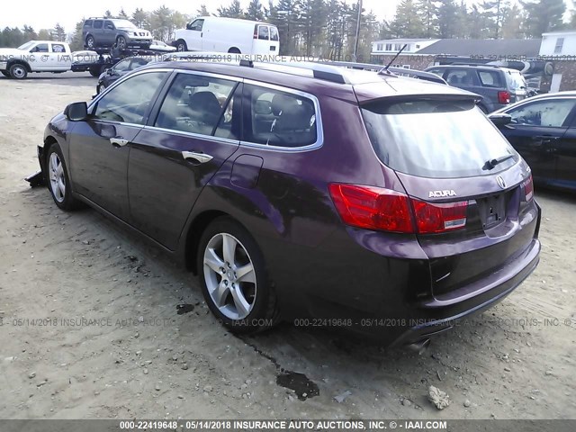 JH4CW2H6XCC001545 - 2012 ACURA TSX TECH BURGUNDY photo 3