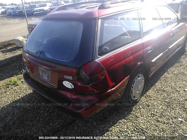 4S3BK6252S7350951 - 1995 SUBARU LEGACY BRIGHTON MAROON photo 6