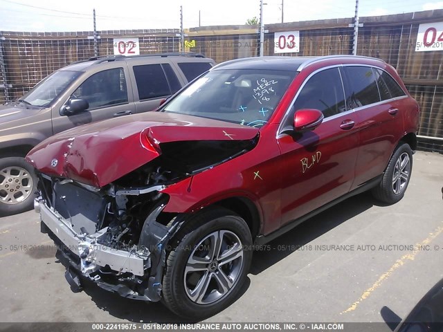 WDC0G4KBXJV033586 - 2018 MERCEDES-BENZ GLC 300 4MATIC RED photo 2