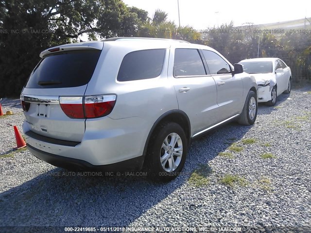 1C4RDHAG8CC109119 - 2012 DODGE DURANGO SXT SILVER photo 4