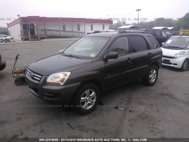 KNDJE723577361344 - 2007 KIA SPORTAGE EX/LX BROWN photo 2