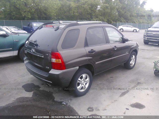 KNDJE723577361344 - 2007 KIA SPORTAGE EX/LX BROWN photo 4