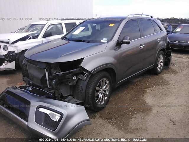 5XYKW4A2XDG386991 - 2013 KIA SORENTO SX GRAY photo 2