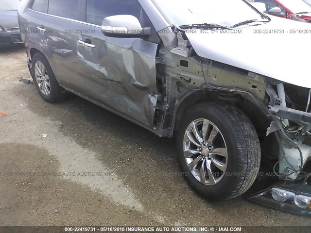 5XYKW4A2XDG386991 - 2013 KIA SORENTO SX GRAY photo 6