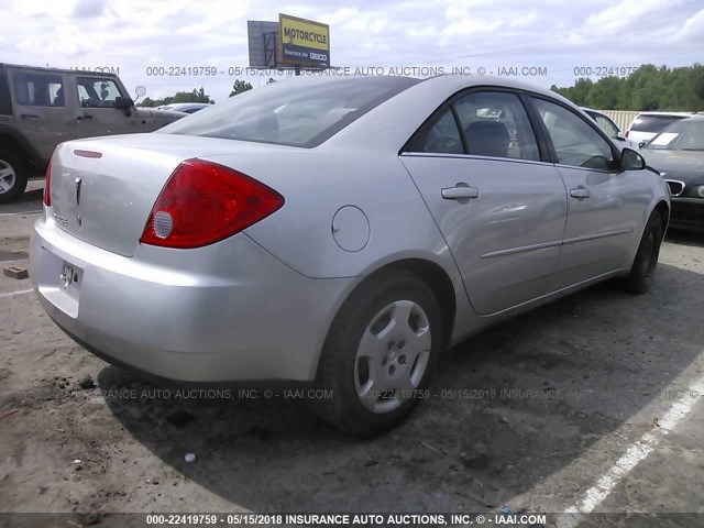 1G2ZF58BX74274533 - 2007 PONTIAC G6 VALUE LEADER/BASE SILVER photo 4