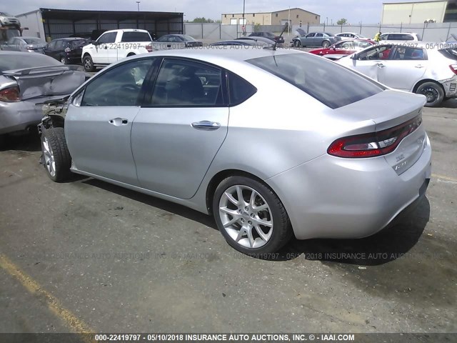 1C3CDFCAXDD119539 - 2013 DODGE DART LIMITED/R/T SILVER photo 3