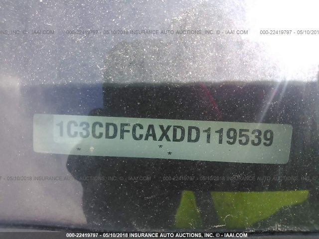 1C3CDFCAXDD119539 - 2013 DODGE DART LIMITED/R/T SILVER photo 9