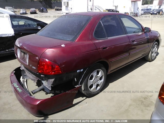 3N1CB51A24L561730 - 2004 NISSAN SENTRA 1.8S RED photo 4