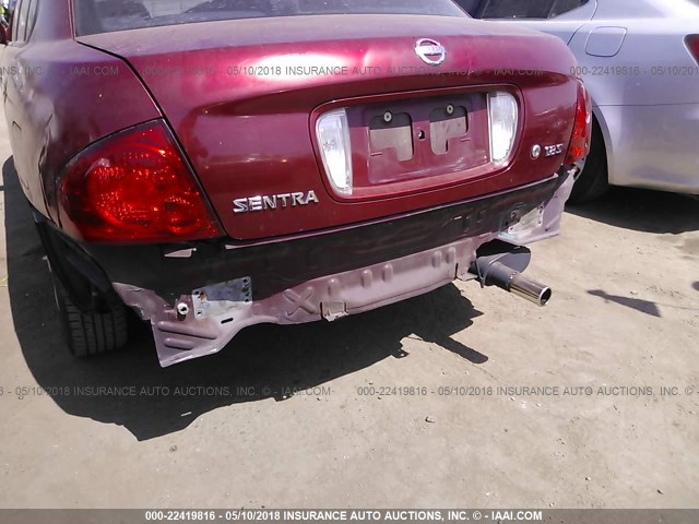 3N1CB51A24L561730 - 2004 NISSAN SENTRA 1.8S RED photo 6