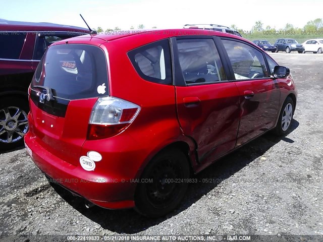 JHMGE8H31BC010534 - 2011 HONDA FIT RED photo 4
