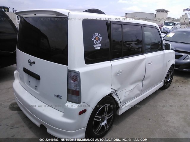 JTLKT324164091948 - 2006 TOYOTA SCION XB WHITE photo 4
