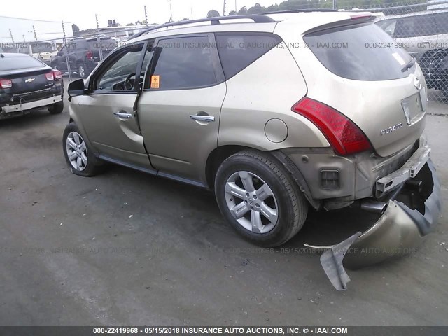 JN8AZ08WX7W619574 - 2007 NISSAN MURANO SL/SE/S GOLD photo 3