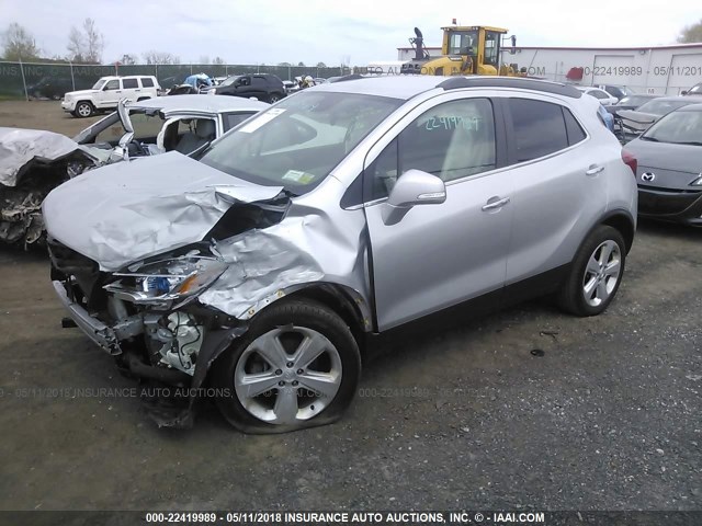 KL4CJASB0GB730062 - 2016 BUICK ENCORE SILVER photo 2