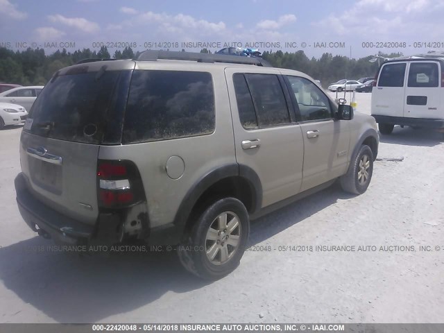 1FMEU63E87UB30319 - 2007 FORD EXPLORER XLT GOLD photo 4