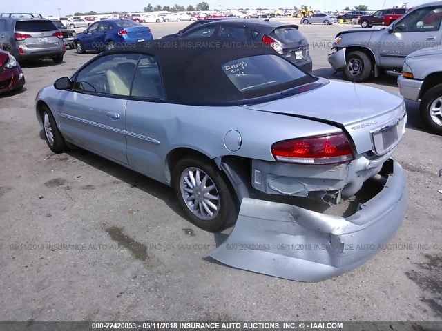 1C3EL65R63N561001 - 2003 CHRYSLER SEBRING LIMITED Light Blue photo 3