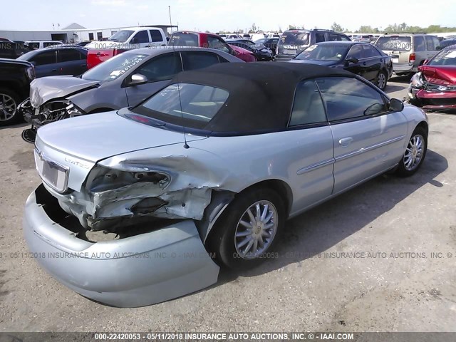 1C3EL65R63N561001 - 2003 CHRYSLER SEBRING LIMITED Light Blue photo 4