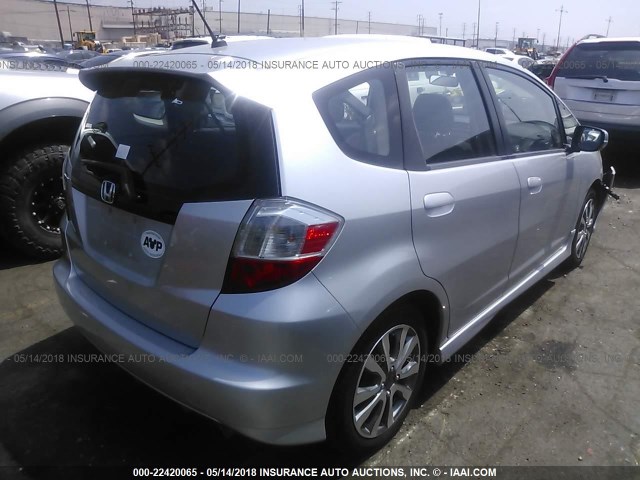 JHMGE8H56CC011410 - 2012 HONDA FIT SPORT SILVER photo 4