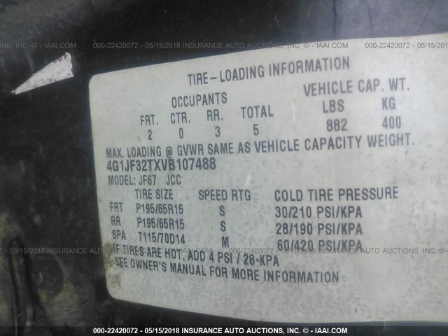 4G1JF32TXVB107488 - 1997 CHEVROLET CAVALIER LS 黑色 照片 9