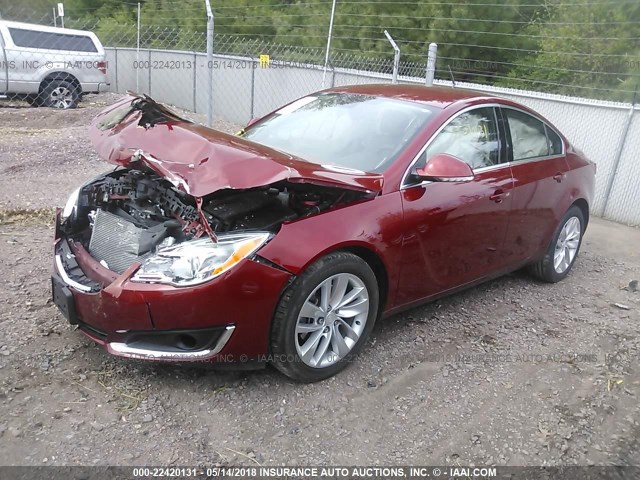 2G4GN5EX1F9298670 - 2015 BUICK REGAL PREMIUM MAROON photo 2