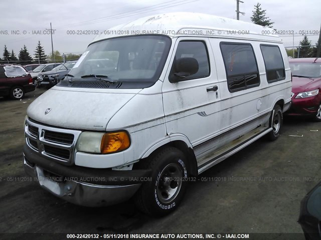 2B6HB11Y3WK146041 - 1998 DODGE RAM VAN B1500 WHITE photo 2